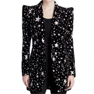 Balmain Black Star Pattern Blazer